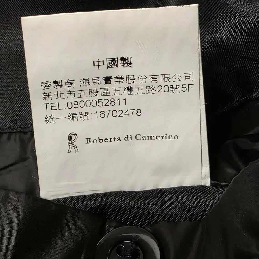 RARE Roberta di Camerino Italy Black Grid Full Zip Windbreaker Jacket